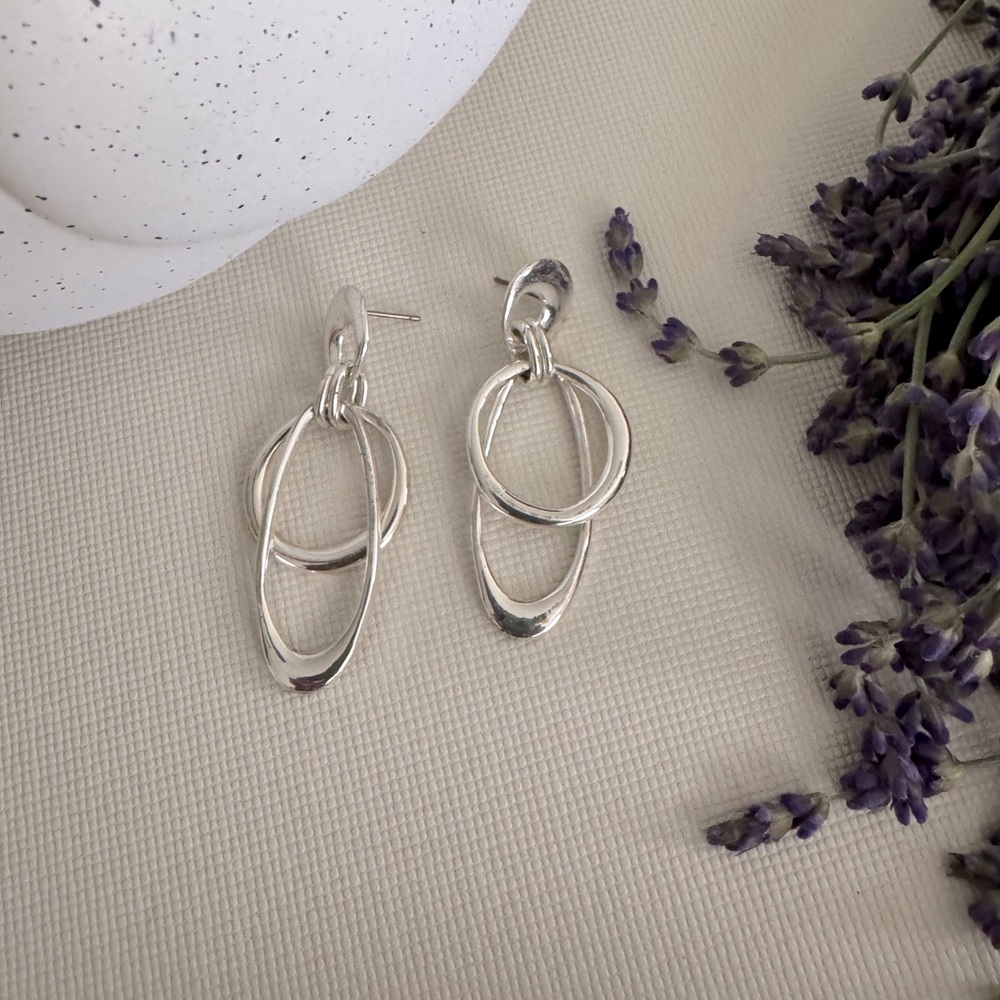Joan Rivers Vintage Silver Hoop Earrings